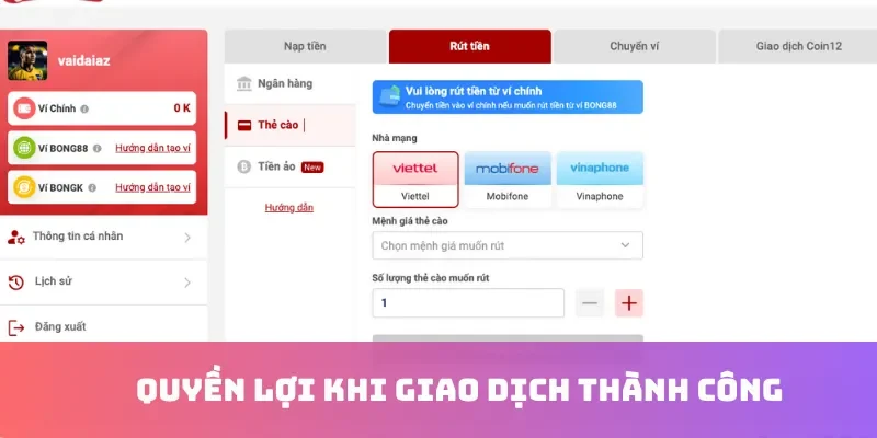 Quyền lợi khi giao dịch thành công